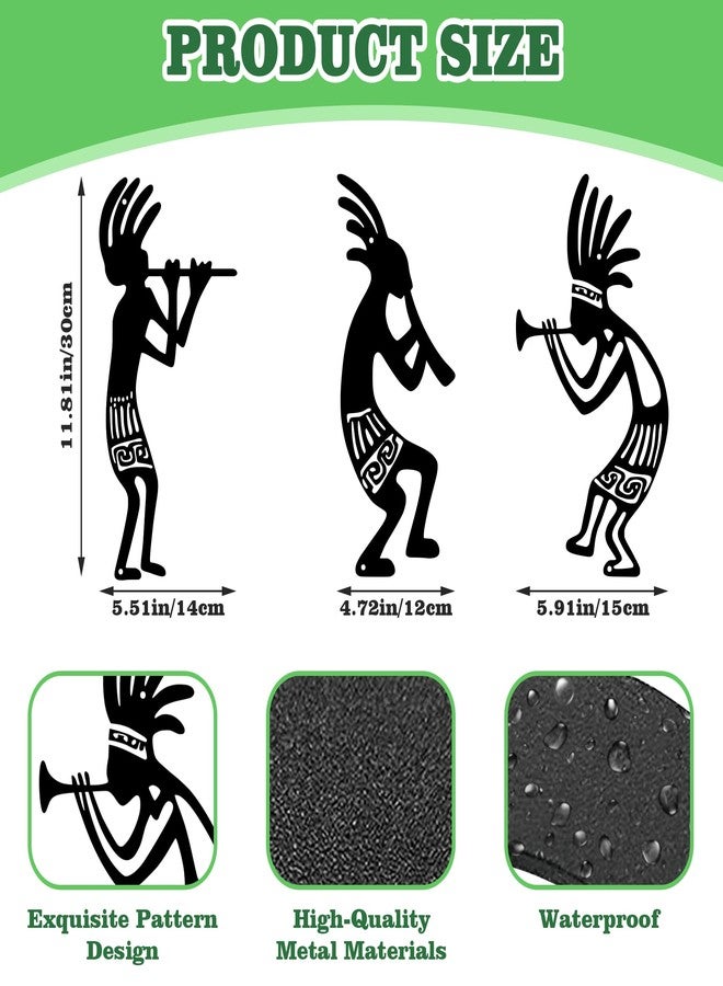 ACOSIY 3 Styles Kokopelli Wall Decor Metal Southwestern Wall Art Western Native American Kokopelli Outdoor Decor for Patio Garden Indoor Accent - Image 3